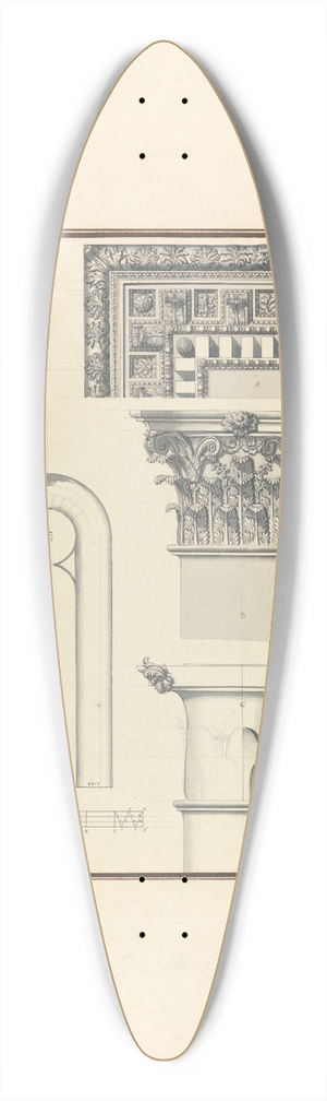 Giovanni Battista Borra - Details of a Corinthian Order from a Temple at Ephesus, Probably that of Hadrian 39.3 inch art pintail longboard deck