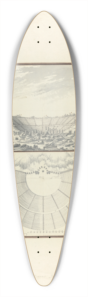 Giovanni Battista Borra - Plan and View of the Third Theater at Laodicea 39.3 inch art pintail longboard deck