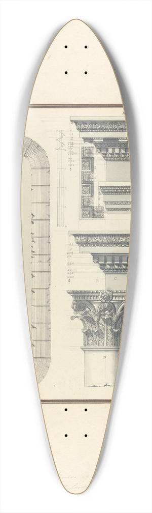 Giovanni Battista Borra - Plan of the Circus and Details of Capitals and Other Ornaments from Laodicea 39.3 inch art pintail longboard deck