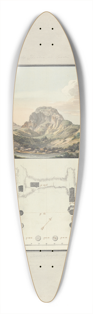 Giovanni Battista Borra - View of the Theater and Plan of the Ionic Temple at Sardis 39.3 inch art pintail longboard deck