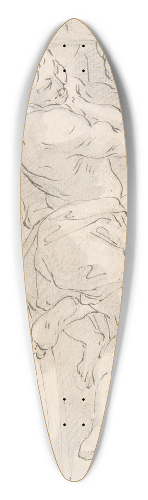 Giovanni Battista Carlone - Two Partially Draped Male Figures in a Pendentive 39.3 inch art pintail longboard deck Giovanni Battista Carlone - Two Partially Draped Male Figures in a Pendentive 39.3 inch art pintail longboard deck