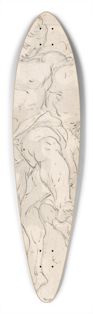 Giovanni Battista Carlone - Two Partially Draped Male Figures in a Pendentive 39.3 inch art pintail longboard deck Giovanni Battista Carlone - Two Partially Draped Male Figures in a Pendentive 39.3 inch art pintail longboard deck