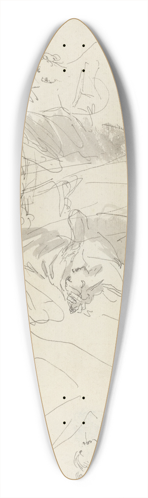 Giovanni Battista Cipriani - Figure Studies (recto) 39.3 inch art pintail longboard deck