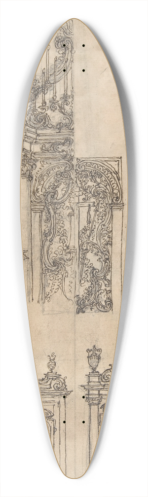 Giovanni Battista Foggini - A Sheet of Studies with Architectural Motifs and Two Sketches for a Visitation 39.3 inch art pintail longboard deck