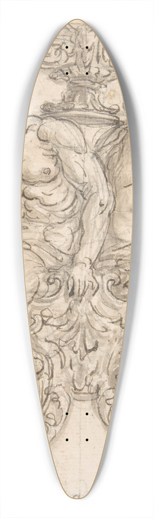 Giovanni Battista Foggini - Satyr and Satyress Seated on a Pedestal Supporting a Vase. 39.3 inch art pintail longboard deck