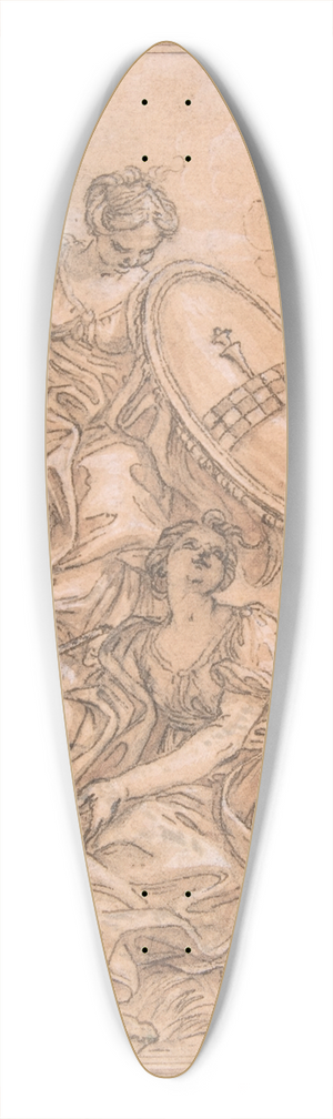 Giovanni Battista Gaulli - Allegorical Composition; Music and Justice with the Spinola Arms 39.3 inch art pintail longboard deck Giovanni Battista Gaulli - Allegorical Composition; Music and Justice with the Spinola Arms 39.3 inch art pintail longboard deck