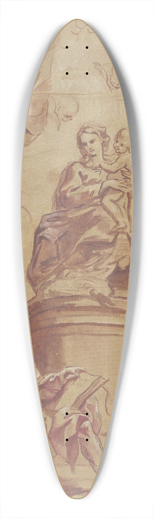 Giovanni Battista Gaulli - Maria auf dem Throne, dabei der Heilige Paulus und der Heilige Matthus mit dem Engel 39.3 inch art pintail longboard deck