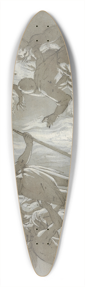 Giovanni Battista Paggi - Gesellschaft an einem nchtlichen Feuer 39.3 inch art pintail longboard deck