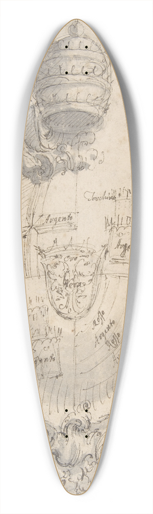 Giovanni Battista Piranesi - Coat of Arms of Clement XIII (Rezzonico) 39.3 inch art pintail longboard deck