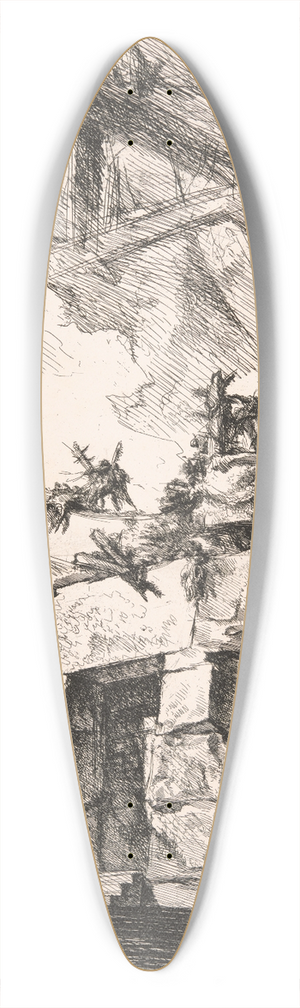 Giovanni Battista Piranesi - The Giant Wheel 39.3 inch art pintail longboard deck