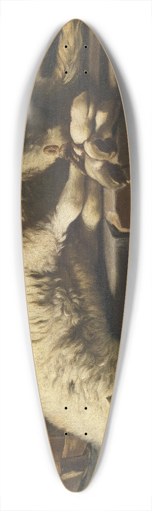 Giovanni Battista Recco - A ligated lamb besides a basket of eggs, an Allegory of Easter 39.3 inch art pintail longboard deck
