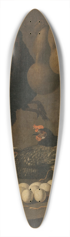 Giovanni Battista Recco - Still Life with Chickens and Eggs 39.3 inch art pintail longboard deck