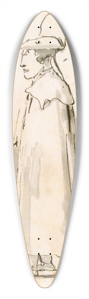 Giovanni Battista Tiepolo - Caricature of a Man in a Long Cloak, Standing in Profile to the Left 39.3 inch art pintail longboard deck