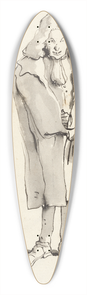 Giovanni Battista Tiepolo - Caricature of a Man Wearing an Overcoat 39.3 inch art pintail longboard deck Giovanni Battista Tiepolo - Caricature of a Man Wearing an Overcoat 39.3 inch art pintail longboard deck