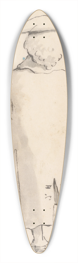 Giovanni Battista Tiepolo - Caricature of a Man Wearing a Wig and a Tricorne, Seen from Behind 39.3 inch art pintail longboard deck Giovanni Battista Tiepolo - Caricature of a Man Wearing a Wig and a Tricorne, Seen from Behind 39.3 inch art pintail longboard deck