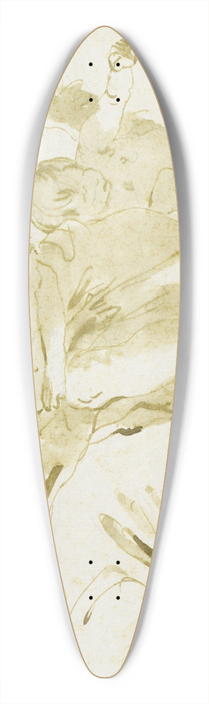 Giovanni Battista Tiepolo - Two Female Figures and Two Putti on Clouds 39.3 inch art pintail longboard deck