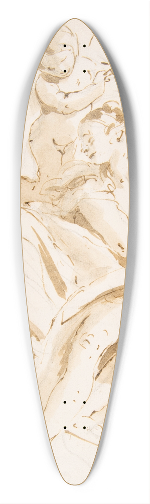 Giovanni Battista Tiepolo - Winged Putto Crowning a Seated Woman Who Looks to the Left 39.3 inch art pintail longboard deck