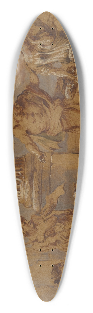 Giovanni Benedetto Castiglione - The Expulsion of Hagar 39.3 inch art pintail longboard deck