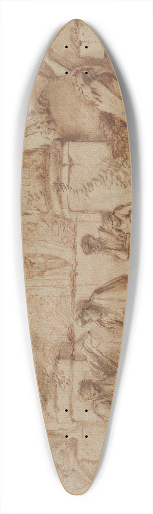 Giovanni Benedetto Castiglione - Tobit Burying the Dead 39.3 inch art pintail longboard deck