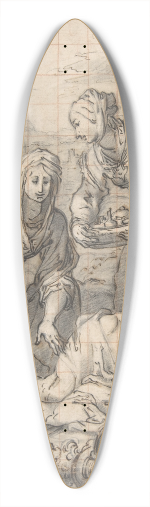 Giovanni Biliverti - Two Women Annointing the Wounds of Saint Sebastian 39.3 inch art pintail longboard deck