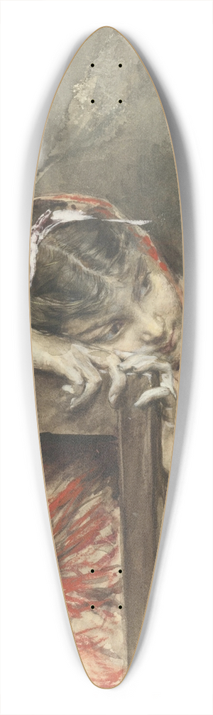 Giovanni Boldini - A Girl Wearing a Red Shawl 39.3 inch art pintail longboard deck