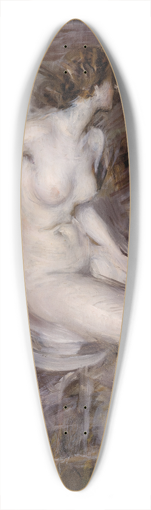 Giovanni Boldini - Nudo di Giovane Seduta (Nudo color perla) 39.3 inch art pintail longboard deck