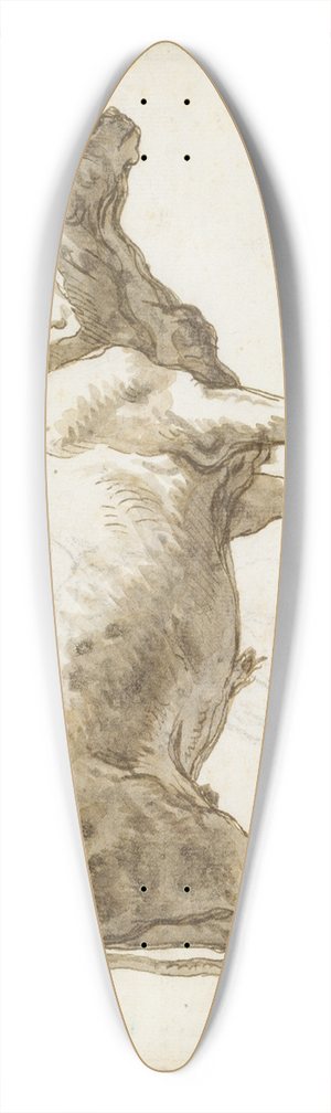 Giovanni Domenico Tiepolo - A Bullock Standing to the Right (on a Base) 39.3 inch art pintail longboard deck