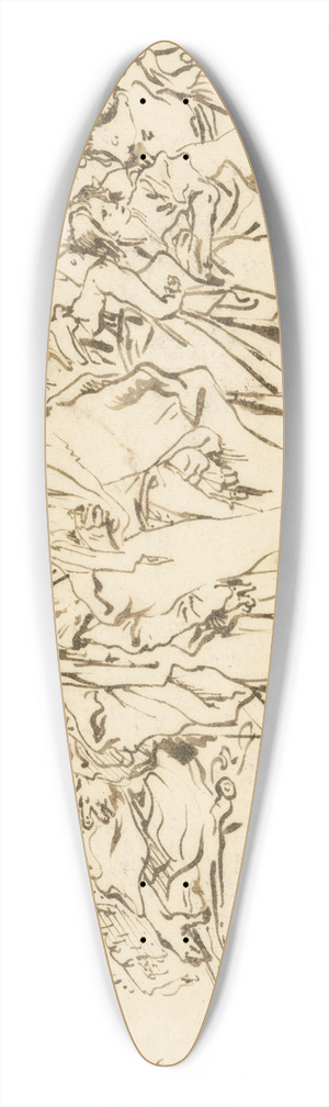 Giovanni Domenico Tiepolo - A Crowd of Persons in Antique Roman or Oriental Dress, Gathering at a Pagan Altar 39.3 inch art pintail longboard deck
