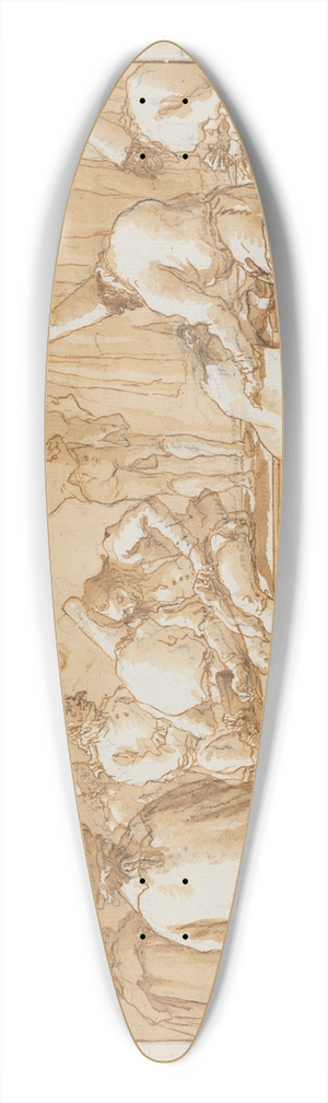 Giovanni Domenico Tiepolo - Punchinello as Tailors Assistant 39.3 inch art pintail longboard deck