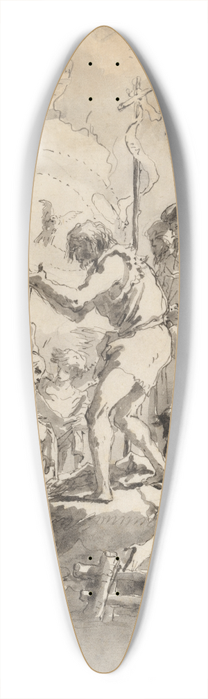 Giovanni Domenico Tiepolo - The Baptism of Christ (with Three Angels Attending Him) 39.3 inch art pintail longboard deck