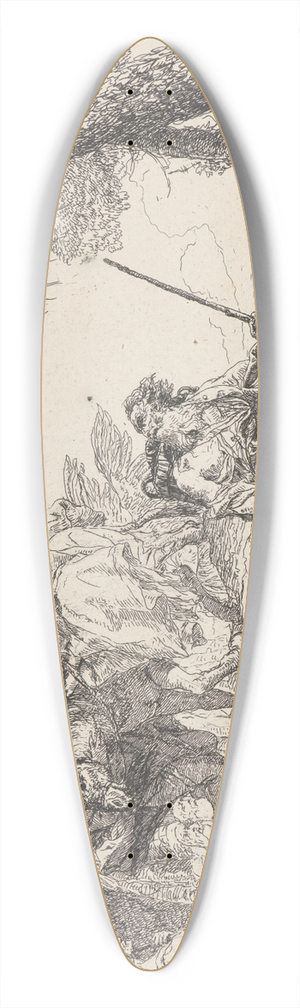 Giovanni Domenico Tiepolo - The Flight with Joseph in the Foreground 39.3 inch art pintail longboard deck Giovanni Domenico Tiepolo - The Flight with Joseph in the Foreground 39.3 inch art pintail longboard deck