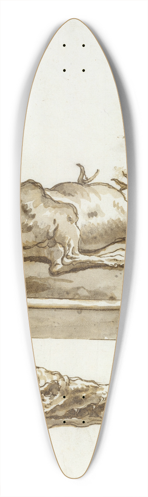 Giovanni Domenico Tiepolo - The Head of a Crocodile 39.3 inch art pintail longboard deck