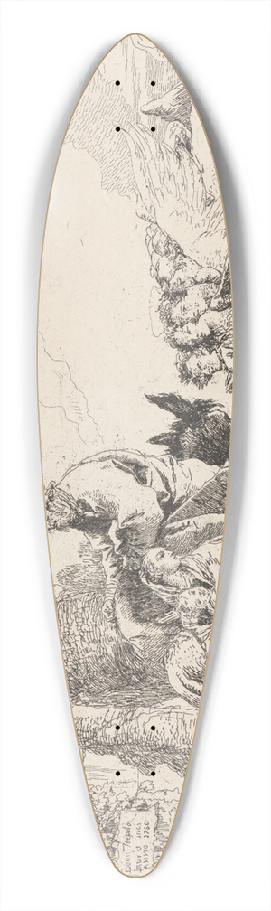 Giovanni Domenico Tiepolo - The Rest on the Flight, with Adoring Angels 39.3 inch art pintail longboard deck