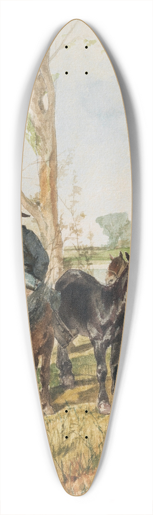 Giovanni Fattori - Butteri in Maremma 39.3 inch art pintail longboard deck Giovanni Fattori - Butteri in Maremma 39.3 inch art pintail longboard deck