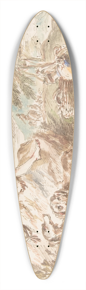 Giovanni Francesco Castiglione - Young Hunter with His Dogs in a Landscape 39.3 inch art pintail longboard deck