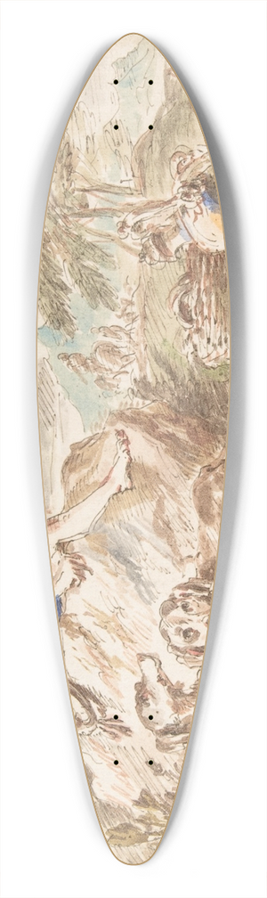 Giovanni Francesco Castiglione - Young Hunter with His Dogs in a Landscape 39.3 inch art pintail longboard deck