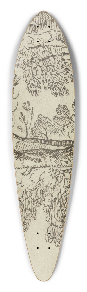 Giovanni Francesco Grimaldi - Baumpartie am Wasser, ein Mann nach links 39.3 inch art pintail longboard deck