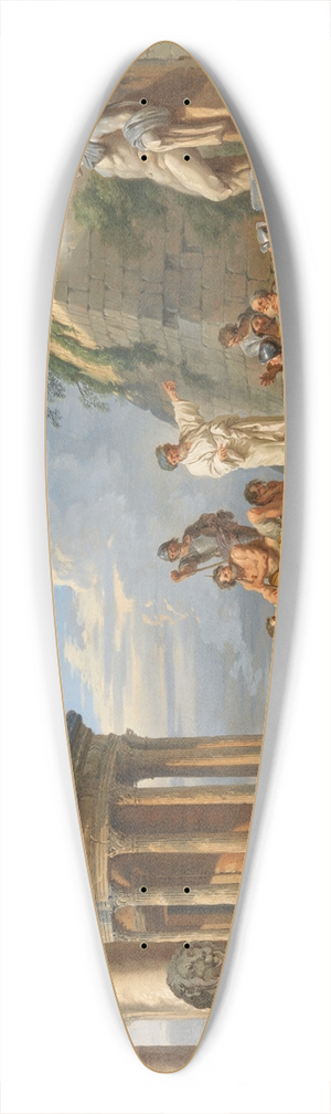 Giovanni Paolo Panini - A Capriccio with Saint Paul Preaching to the Romans, with the Temple of Vesta and Pyramid of Caius Cestius 39.3 inch art pintail longboard deck