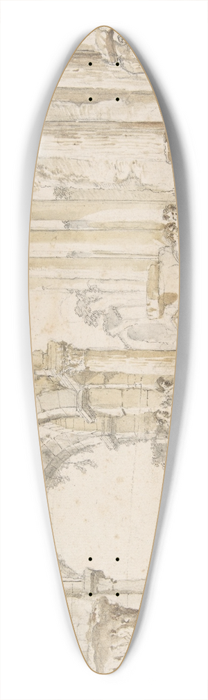 Giovanni Paolo Panini - Figures in Classical Ruins 39.3 inch art pintail longboard deck