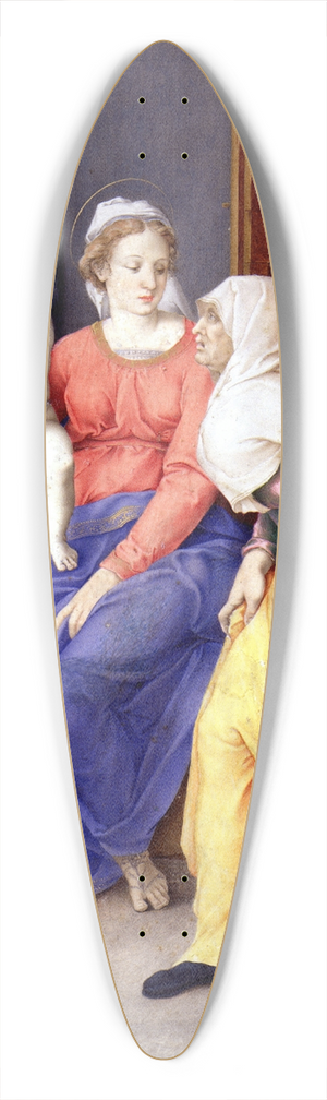 Giulio Clovio - Holy Family with Santa Isabel and San Juanito 39.3 inch art pintail longboard deck Giulio Clovio - Holy Family with Santa Isabel and San Juanito 39.3 inch art pintail longboard deck