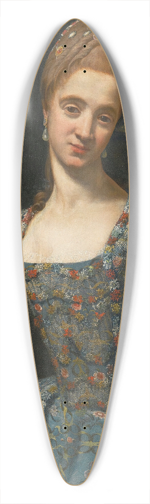 Giuseppe Baldrighi - Portrait Of A Lady In An Elaborately Embroidered Blue Dress 39.3 inch art pintail longboard deck