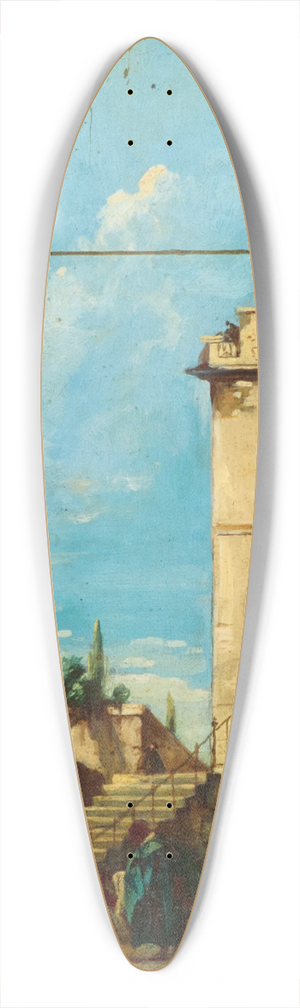 Giuseppe Bernardino Bison - An Architectural Capriccio with Figures 39.3 inch art pintail longboard deck