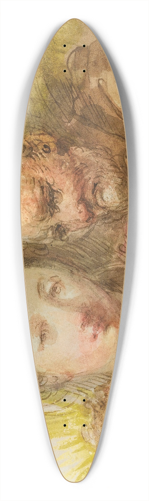 Giuseppe Bernardino Bison - The Holy Family 39.3 inch art pintail longboard deck