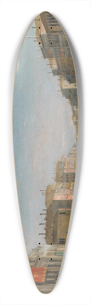 Giuseppe Bernardino Bison - Venice, A View Of The Grand Canal From The Palazzo Balbi Looking Toward The Rialto Bridge With A Regata 39.3 inch art pintail longboard deck