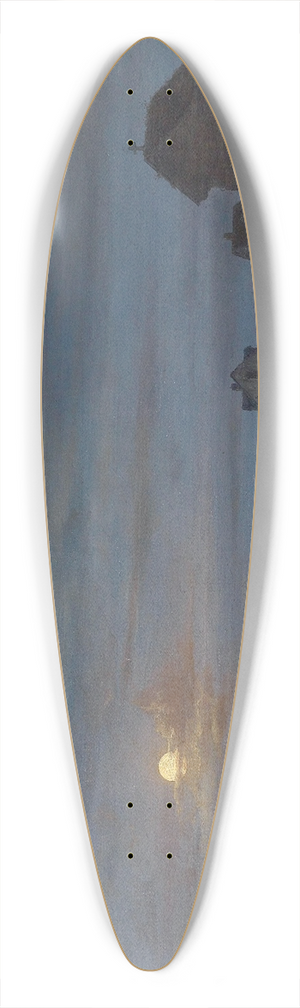 Giuseppe Canella - Kstenlandschaft bei aufgehendem Mond 39.3 inch art pintail longboard deck