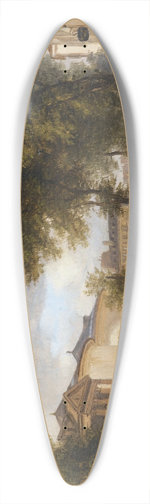 Giuseppe Canella - Paris, Vue du Thtre des Varits sur le Boulevard Montmartre 39.3 inch art pintail longboard deck