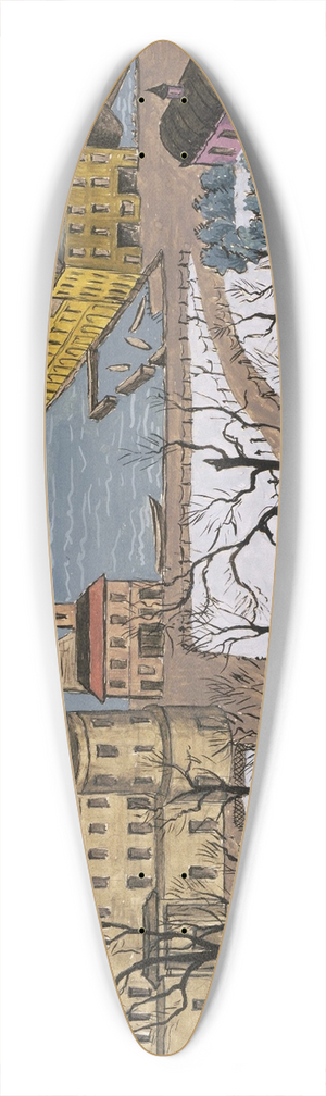Glenn O. Coleman - Battery Park 39.3 inch art pintail longboard deck