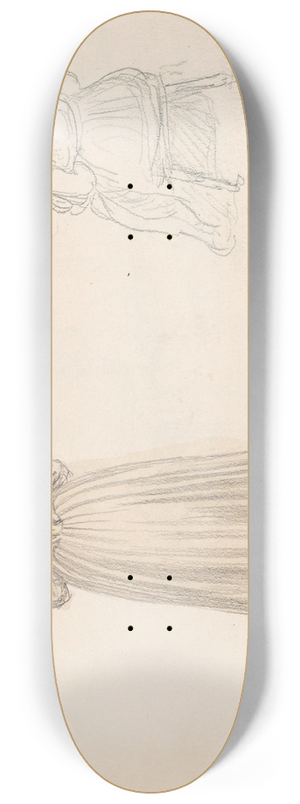Adolph Tidemand - To ryggvendte kvinnefigurer, Likens 8.25 inch art skate deck