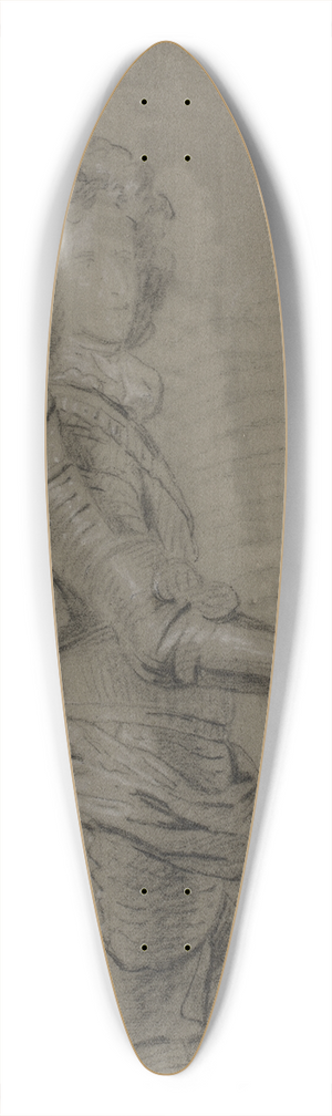 Godfrey Kneller - Portrt i knfigur af en hrfrer i rustning og med stav i hjre hnd I baggrunden et landskab med en by 39.3 inch art pintail longboard deck
