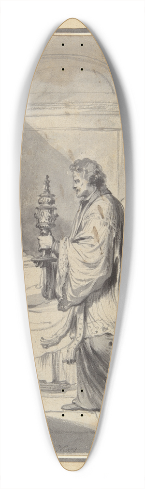 Godfried Maes - Man on his Deathbed with Priest andOthers 39.3 inch art pintail longboard deck